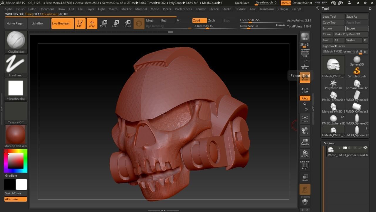 40k Space marine skull primaris 3D model 3D printable STL
