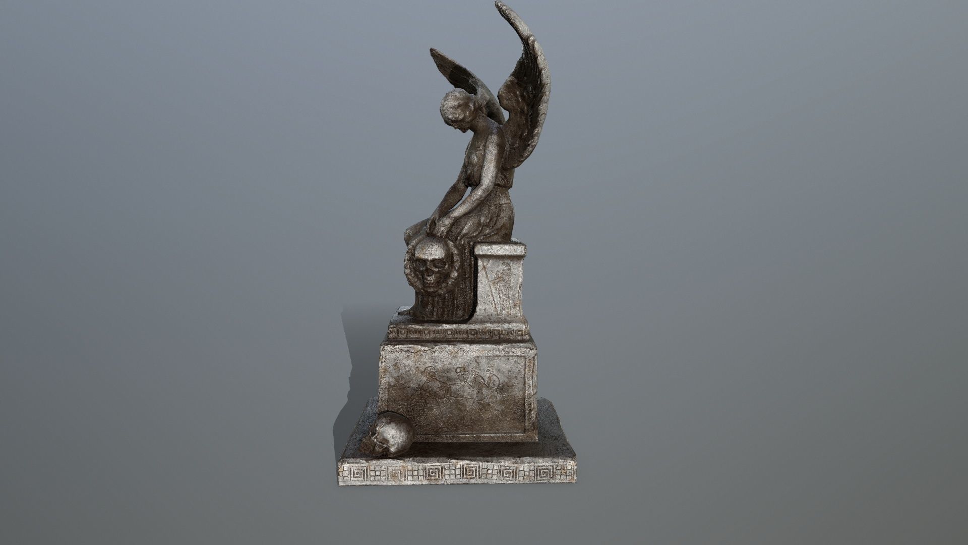 statue 3 of angel Low-poly 3D model_7