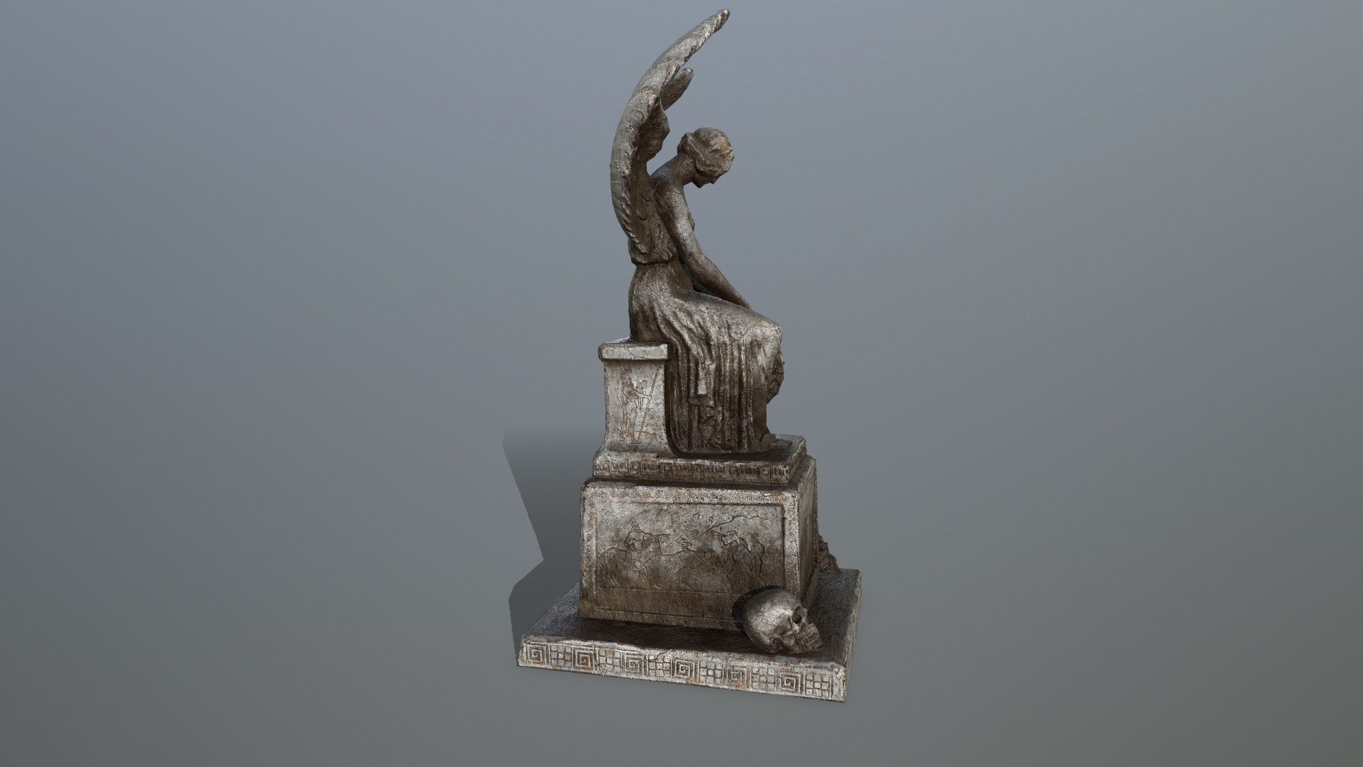 statue 3 of angel Low-poly 3D model_3