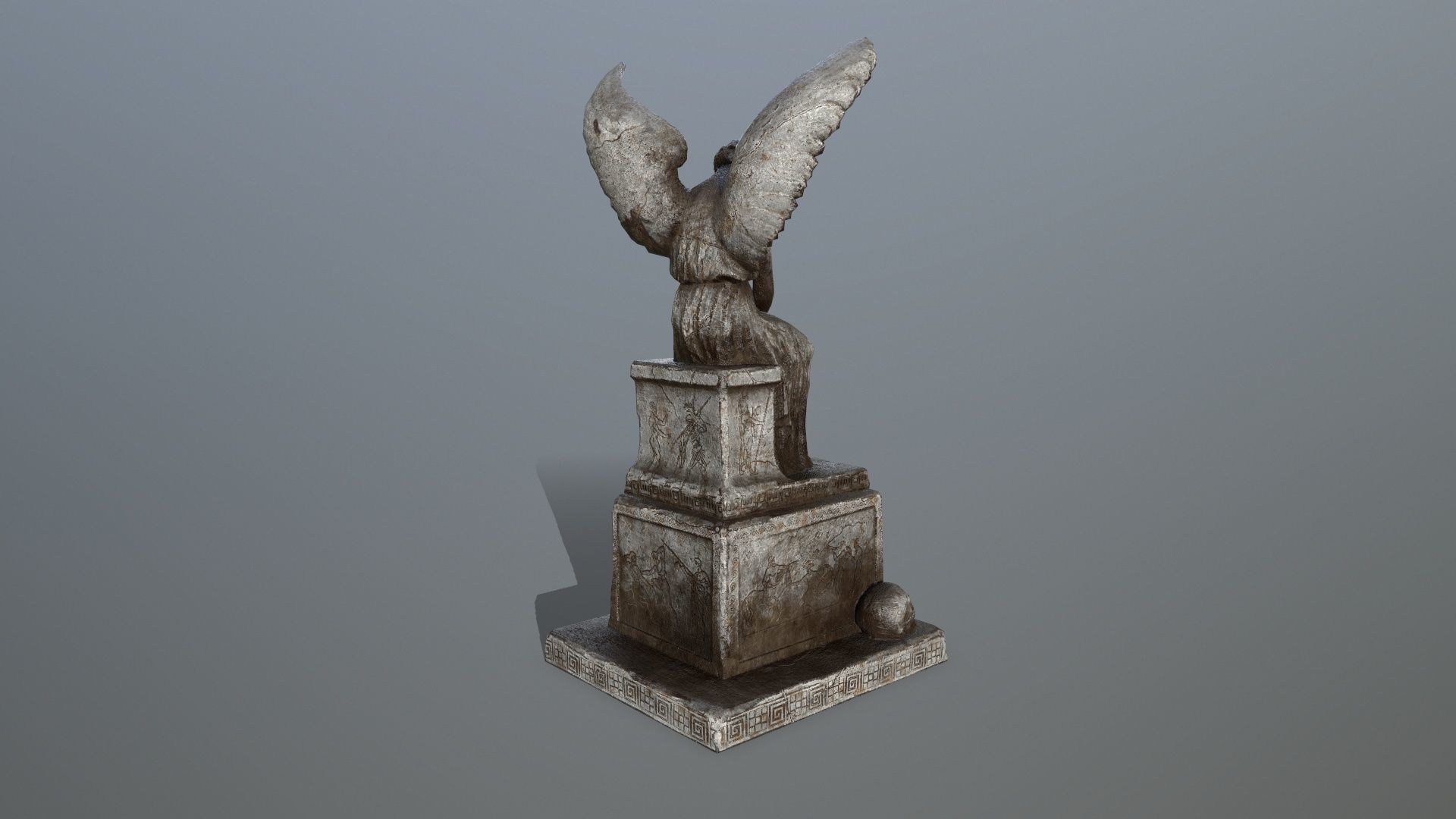 statue 3 of angel Low-poly 3D model_4