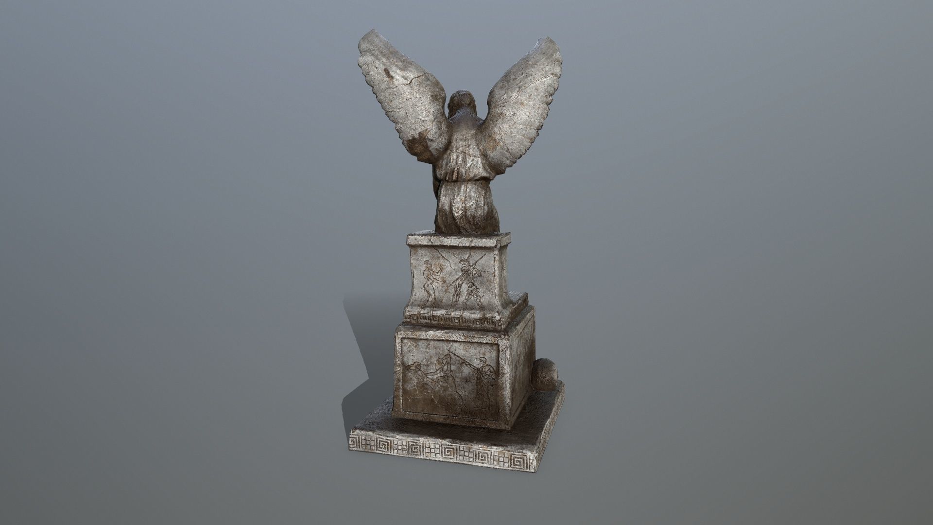 statue 3 of angel Low-poly 3D model_5