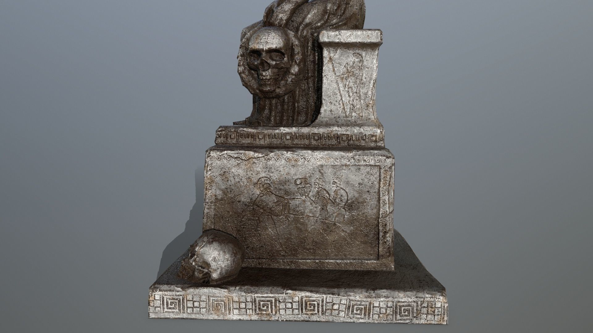 statue 3 of angel Low-poly 3D model_10