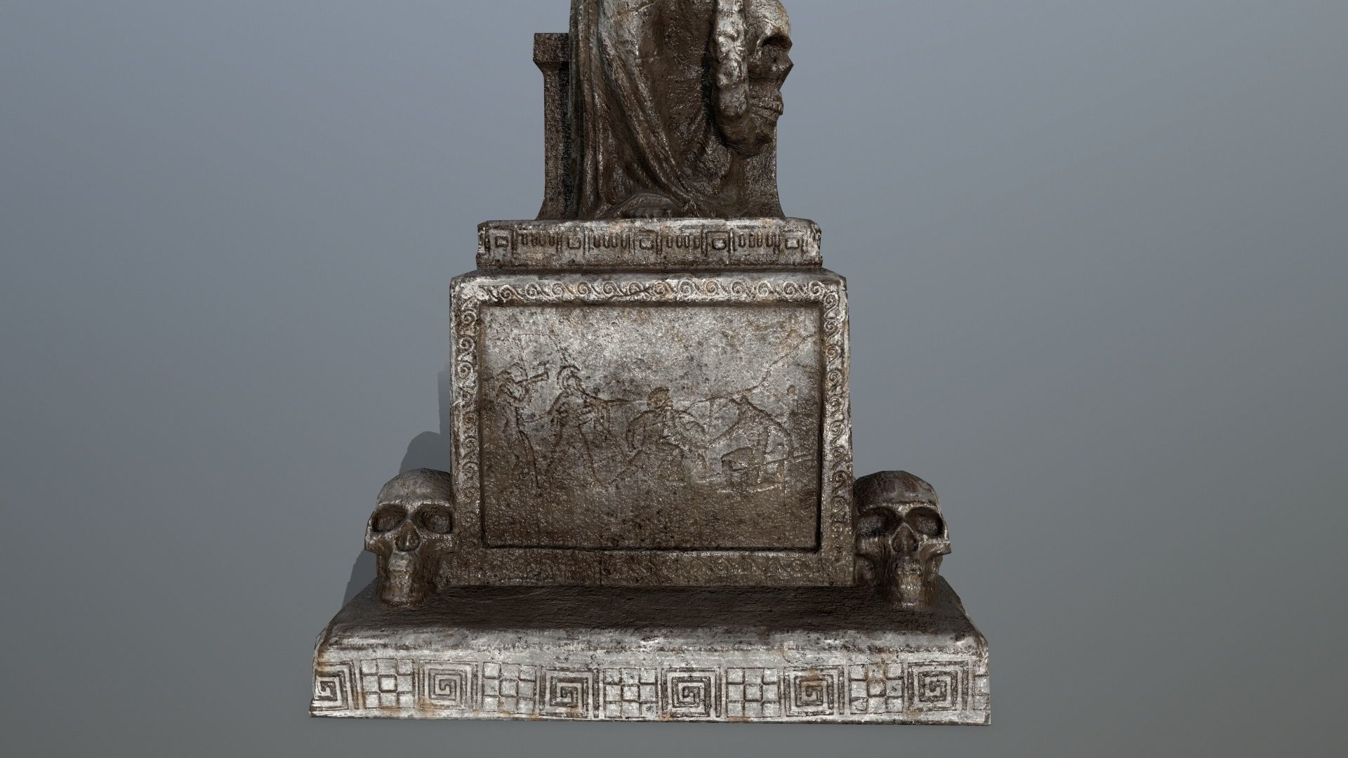 statue 3 of angel Low-poly 3D model_8