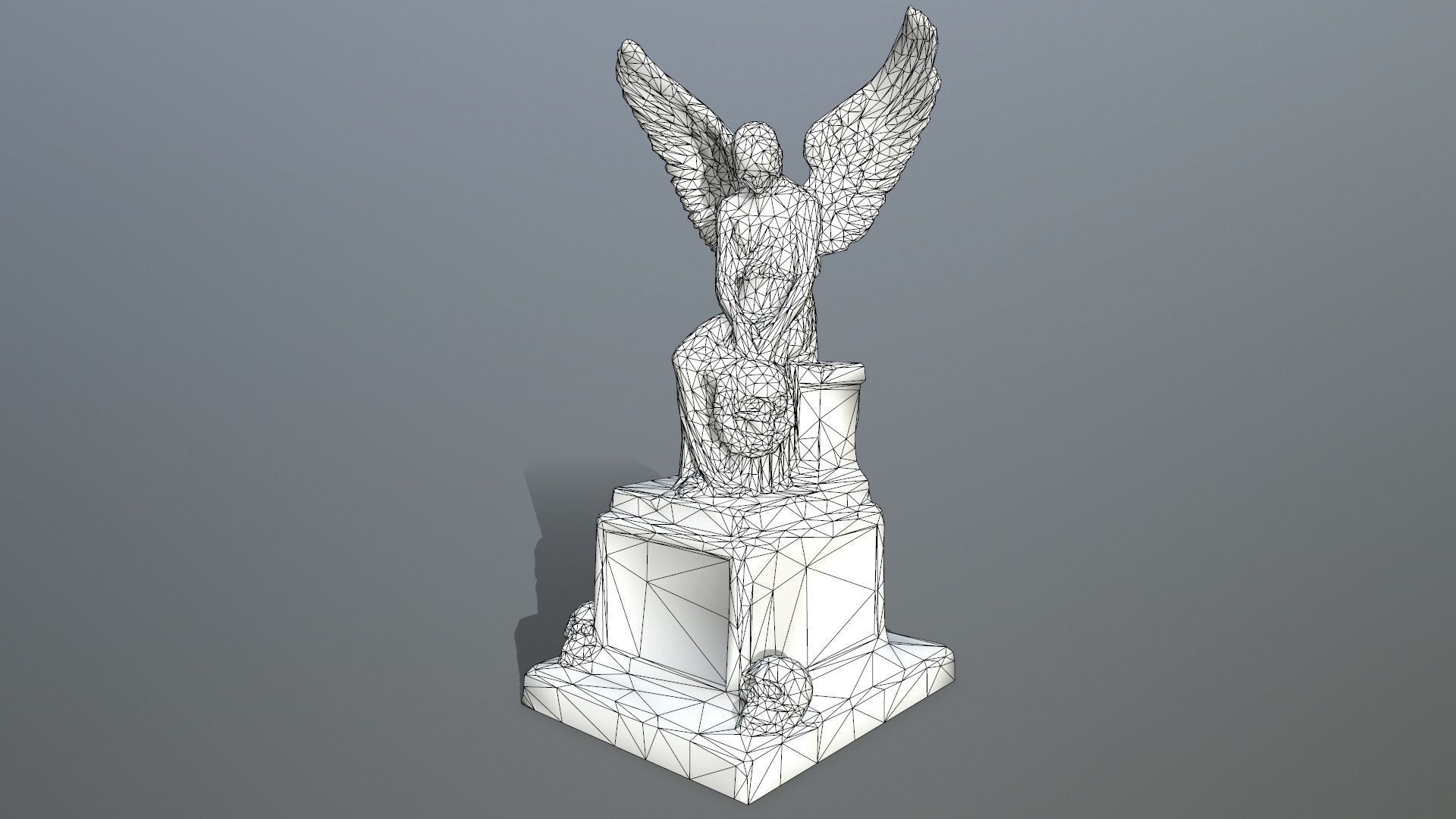 statue 3 of angel Low-poly 3D model_12