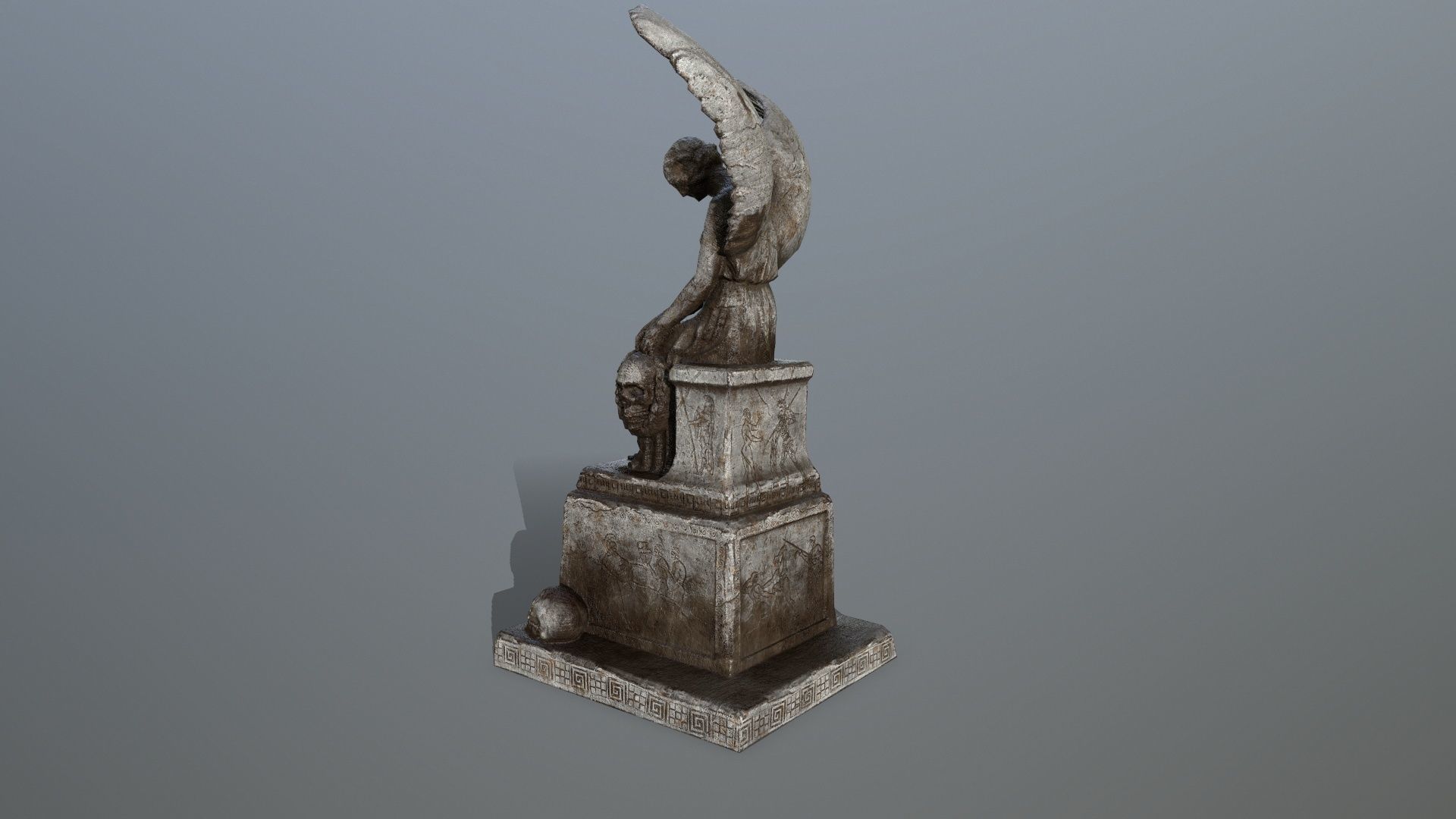 statue 3 of angel Low-poly 3D model_6