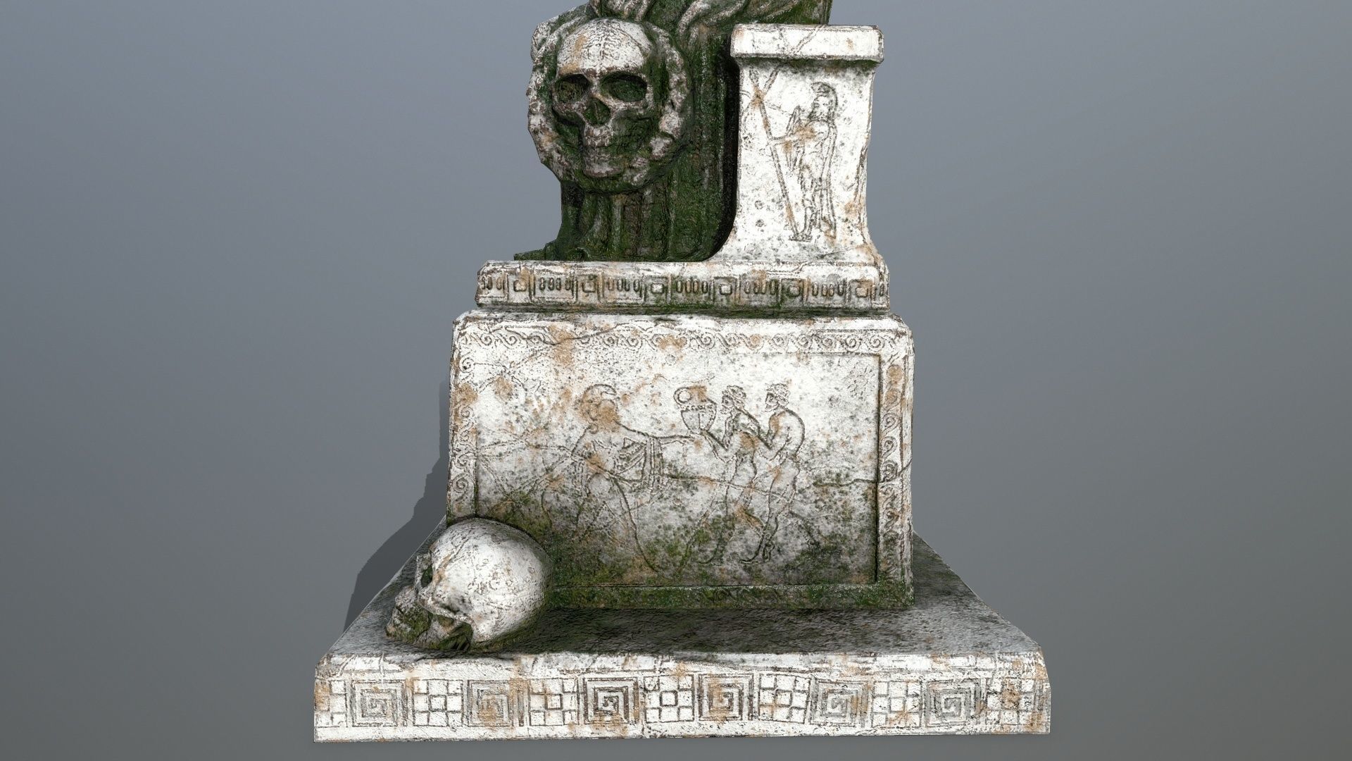 statue 3 of angel Low-poly 3D model_11