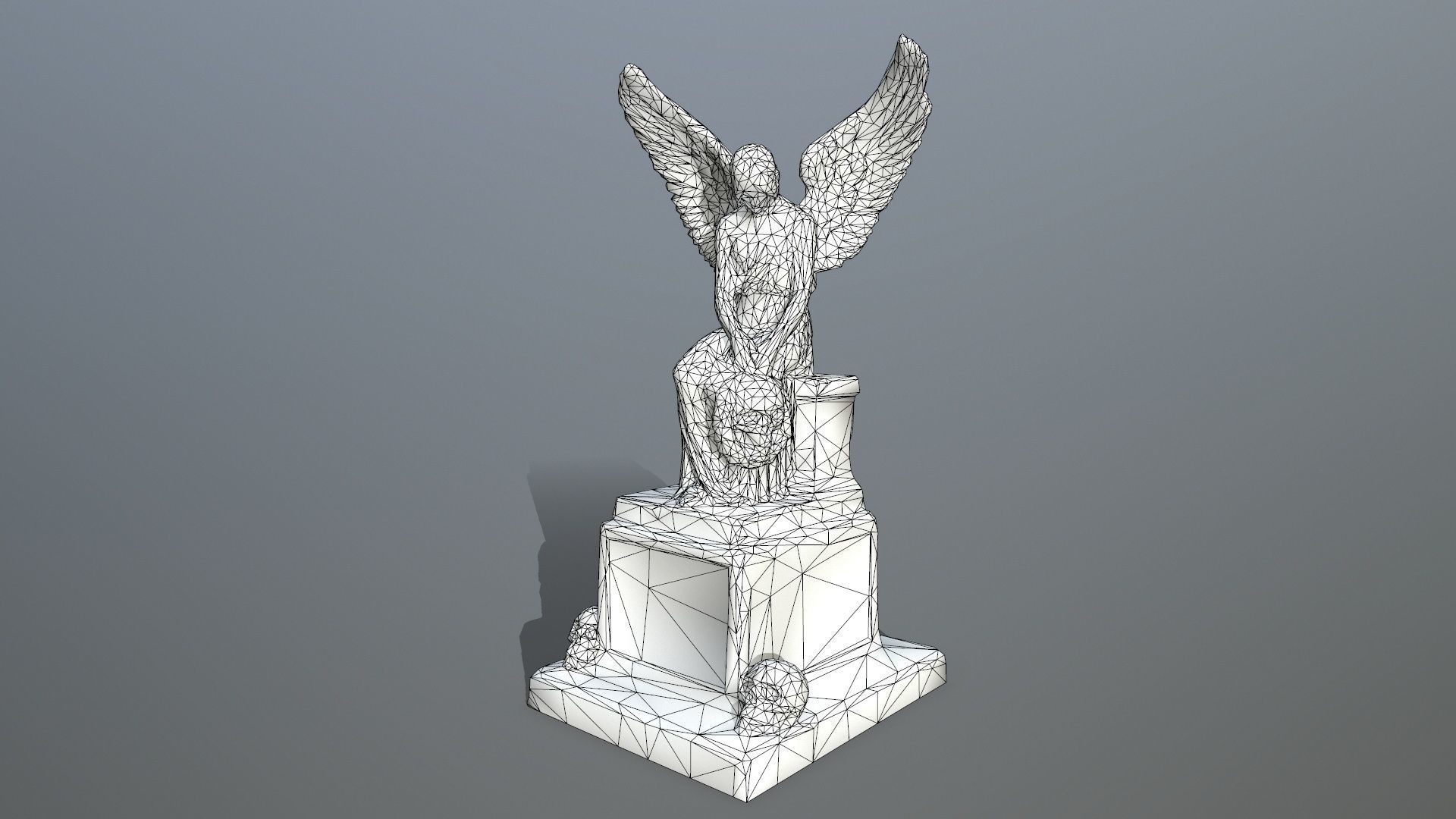 statue 3 of angel Low-poly 3D model_14