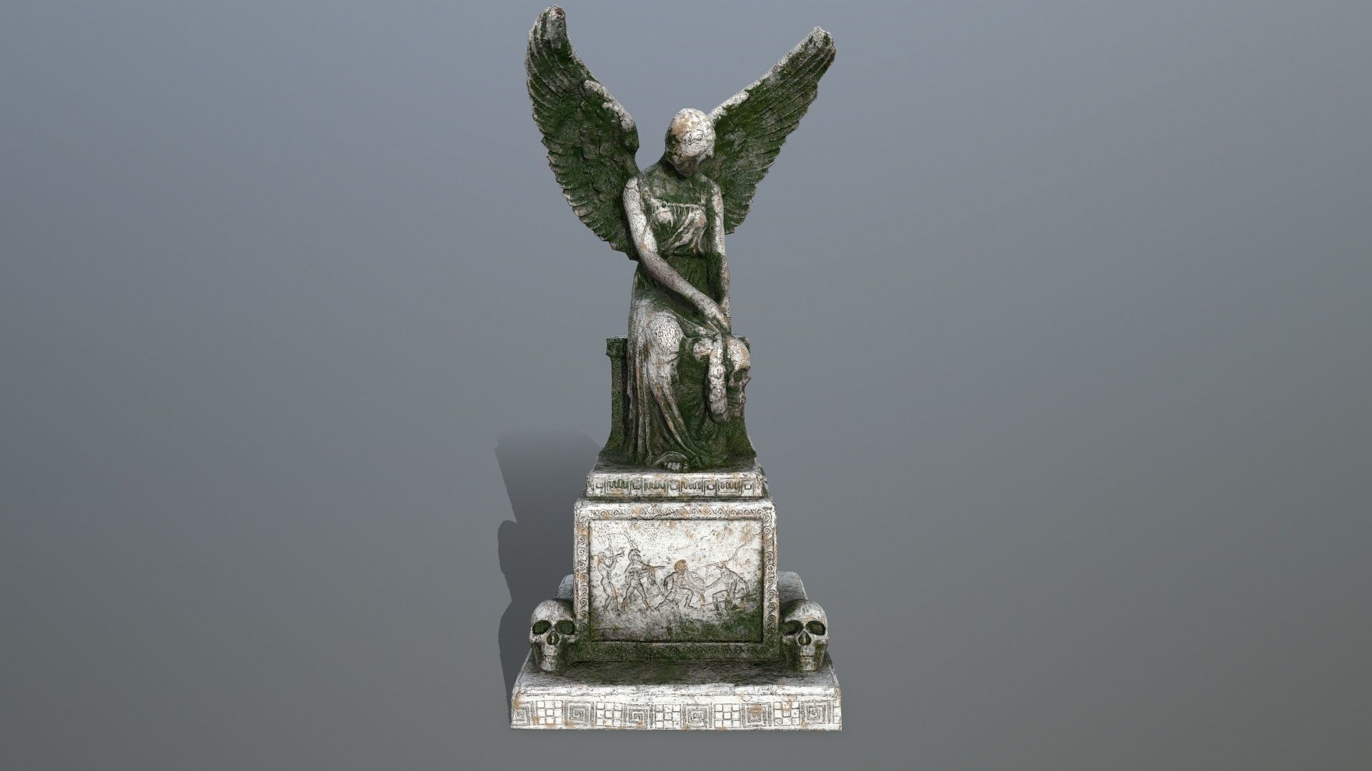statue 3 of angel Low-poly 3D model_1