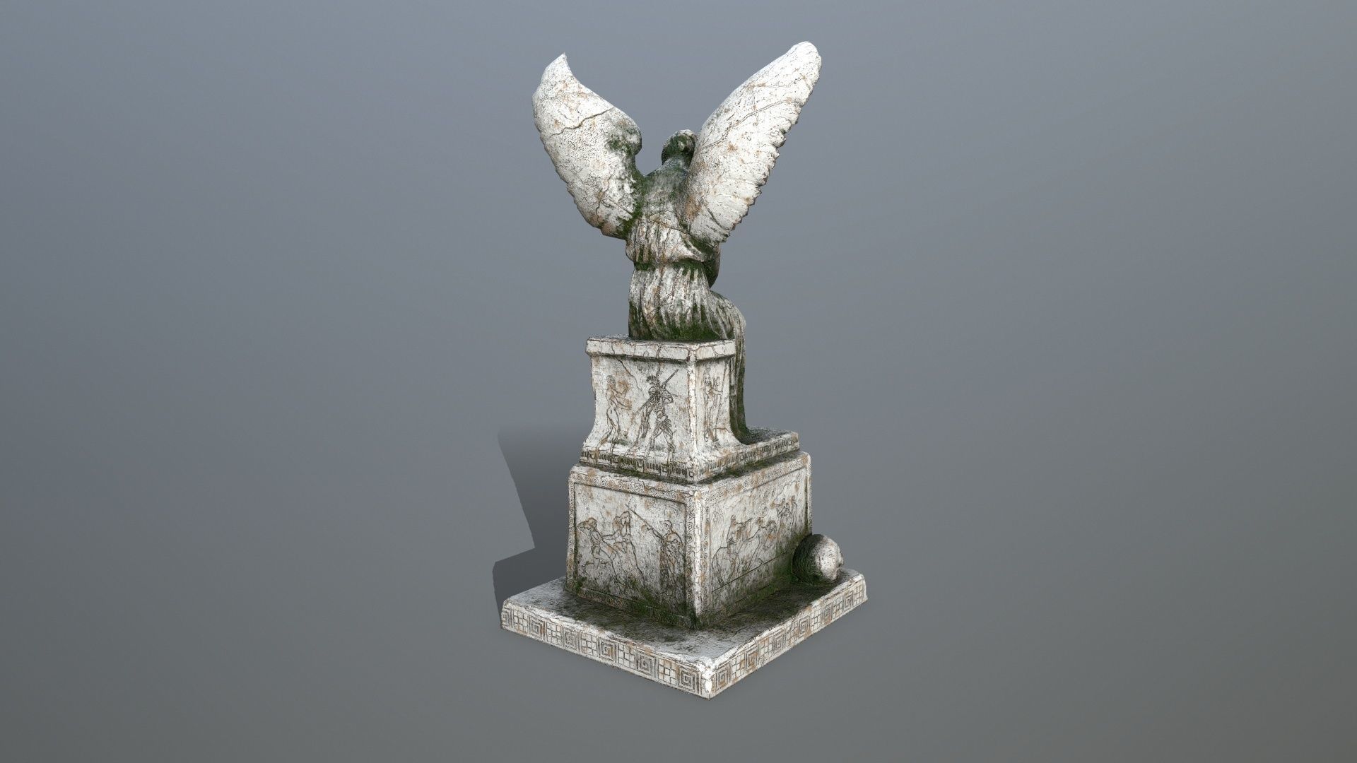 statue 3 of angel Low-poly 3D model_5