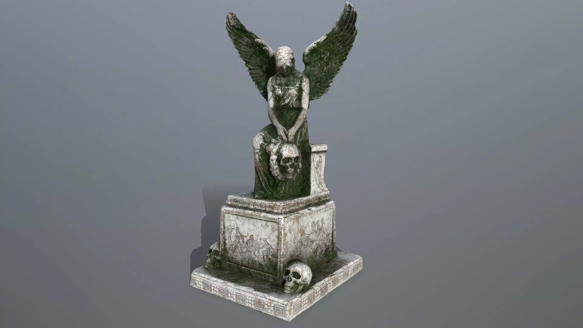 statue 3 of angel Low-poly 3D model_0