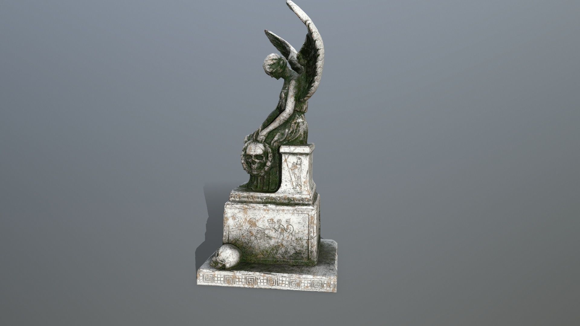 statue 3 of angel Low-poly 3D model_8