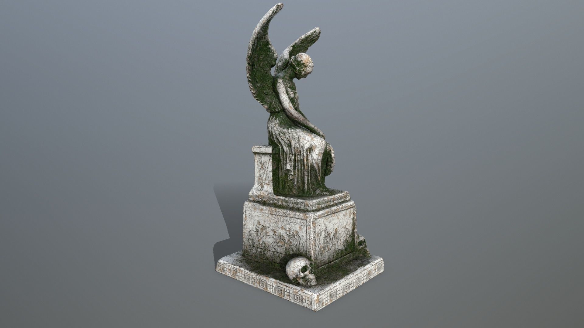 statue 3 of angel Low-poly 3D model_3