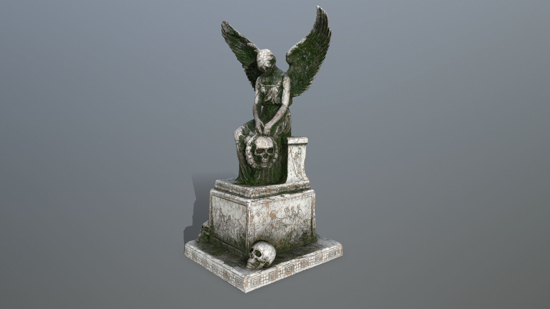 statue 3 of angel Low-poly 3D model_9