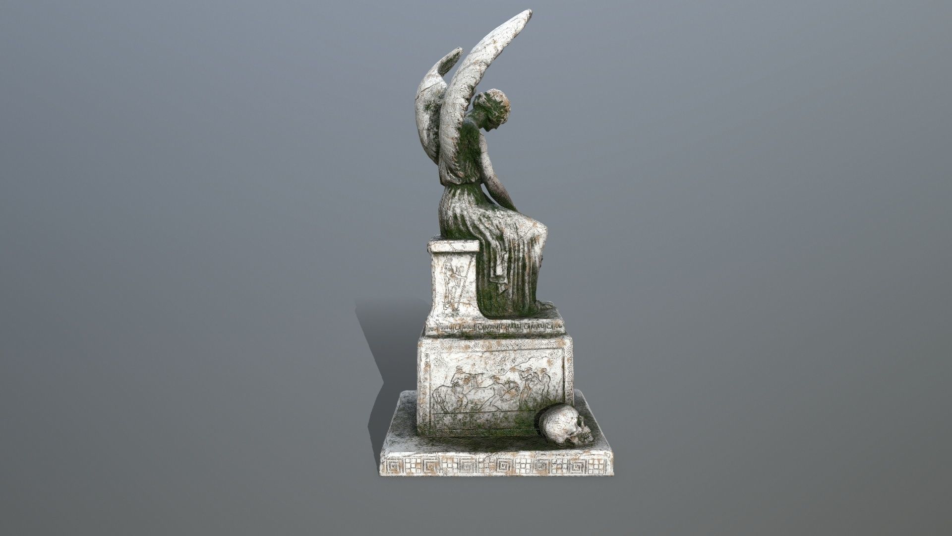 statue 3 of angel Low-poly 3D model_4