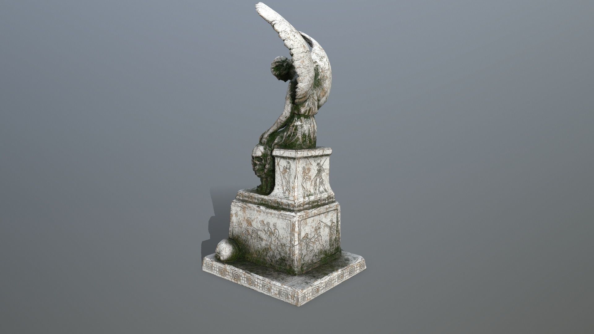 statue 3 of angel Low-poly 3D model_7