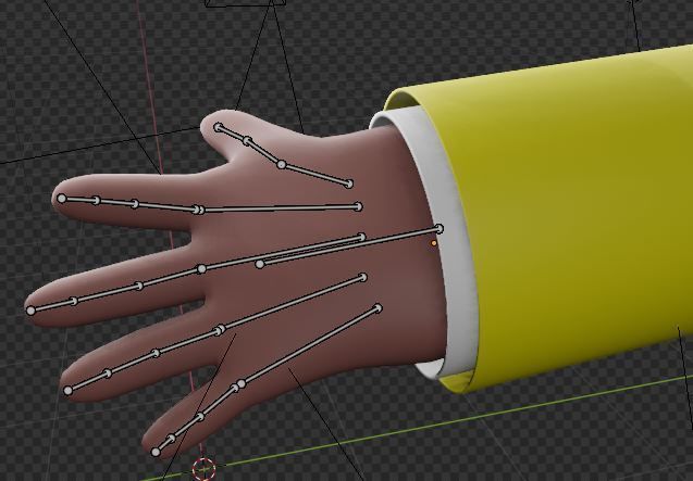 Hand Cartoon Riging  3D model_2