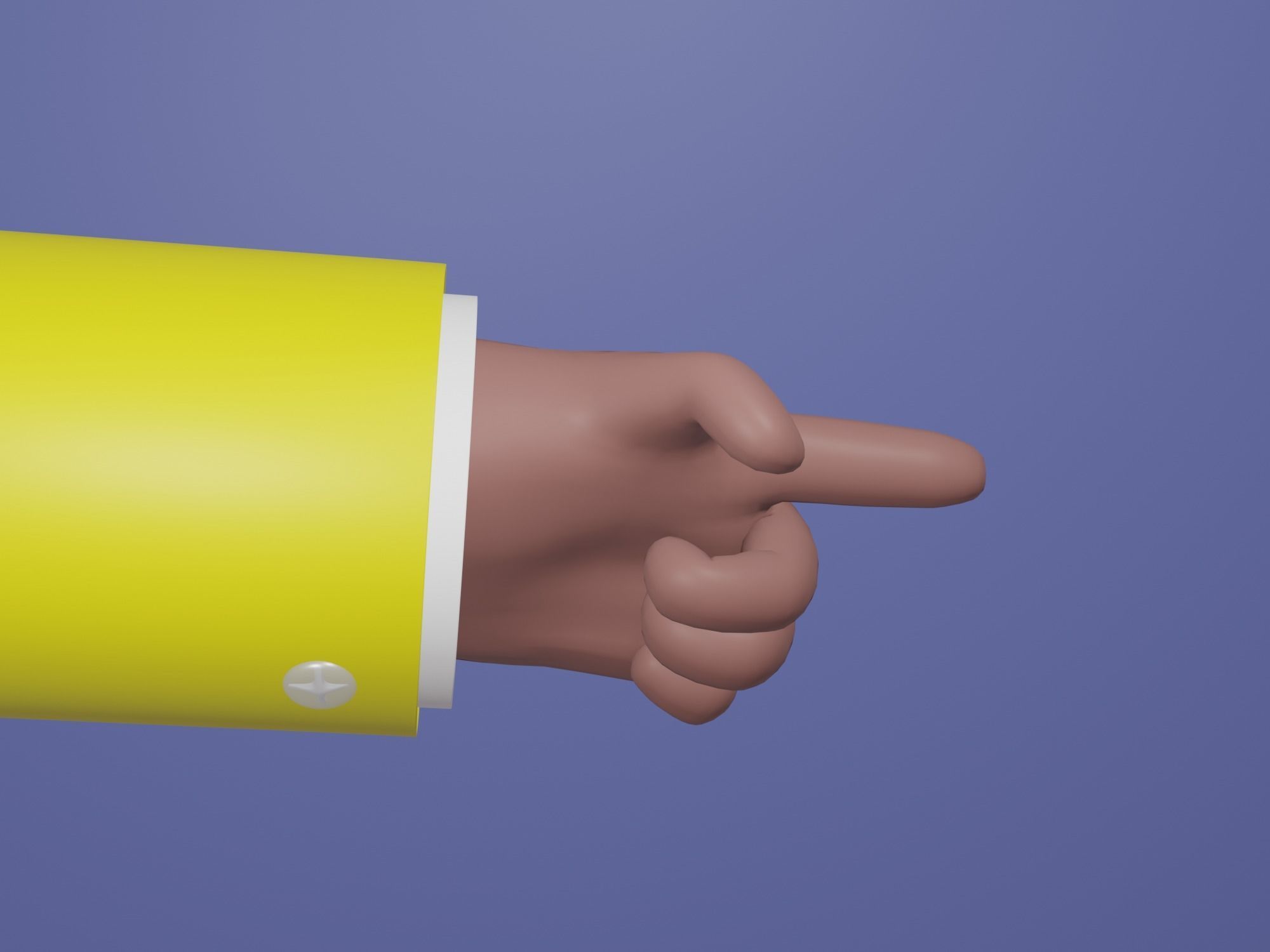 Hand Cartoon Riging  3D model_1