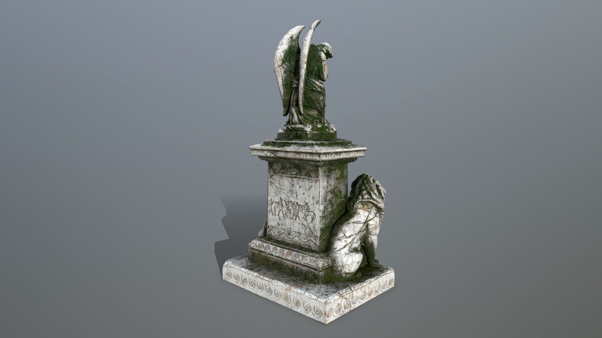 statue 4 lion Low-poly 3D model_4