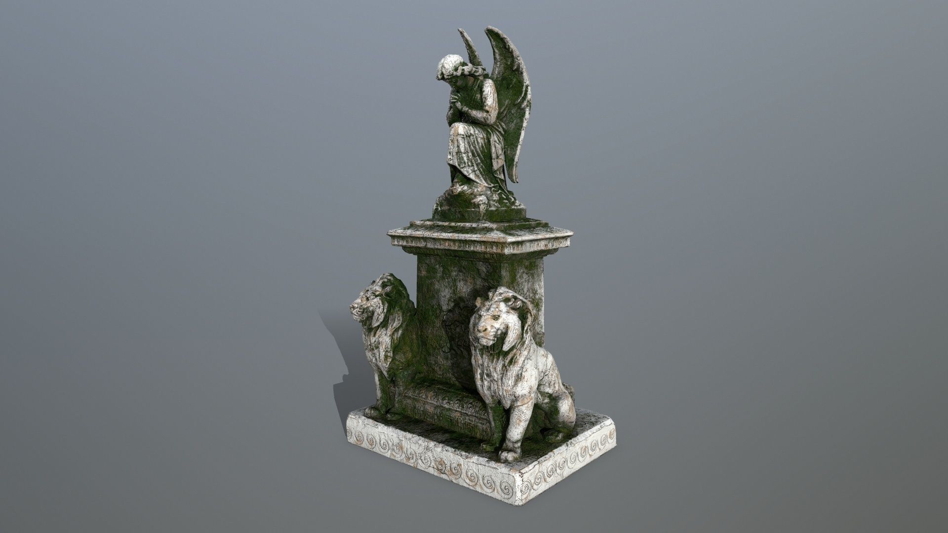 statue 4 lion Low-poly 3D model_8