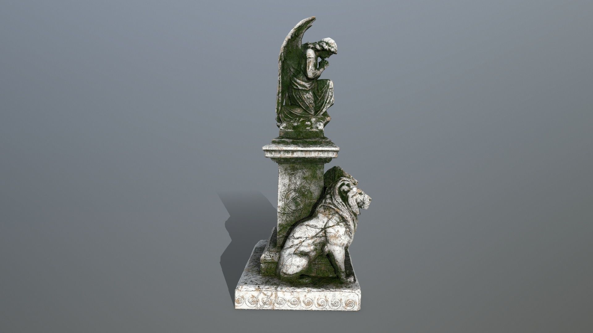 statue 4 lion Low-poly 3D model_3