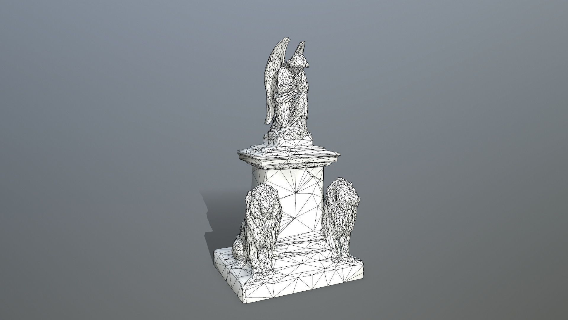 statue 4 lion Low-poly 3D model_14