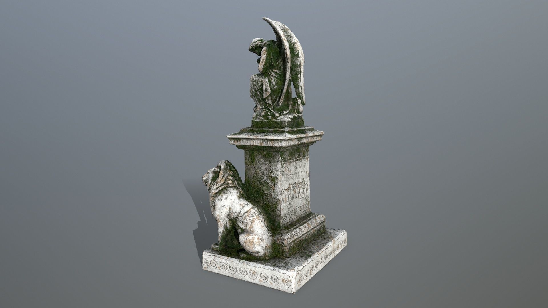 statue 4 lion Low-poly 3D model_6