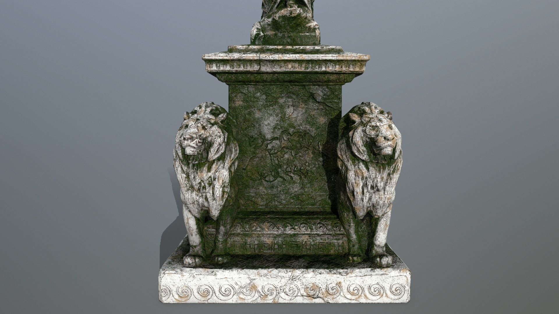 statue 4 lion Low-poly 3D model_9