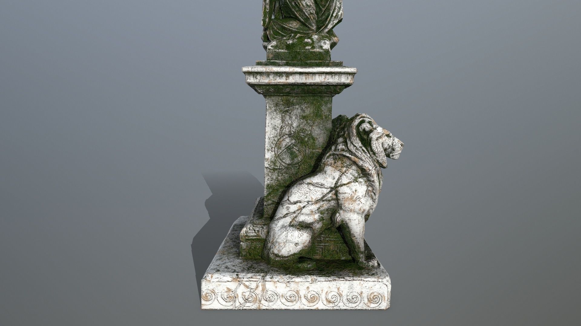 statue 4 lion Low-poly 3D model_10