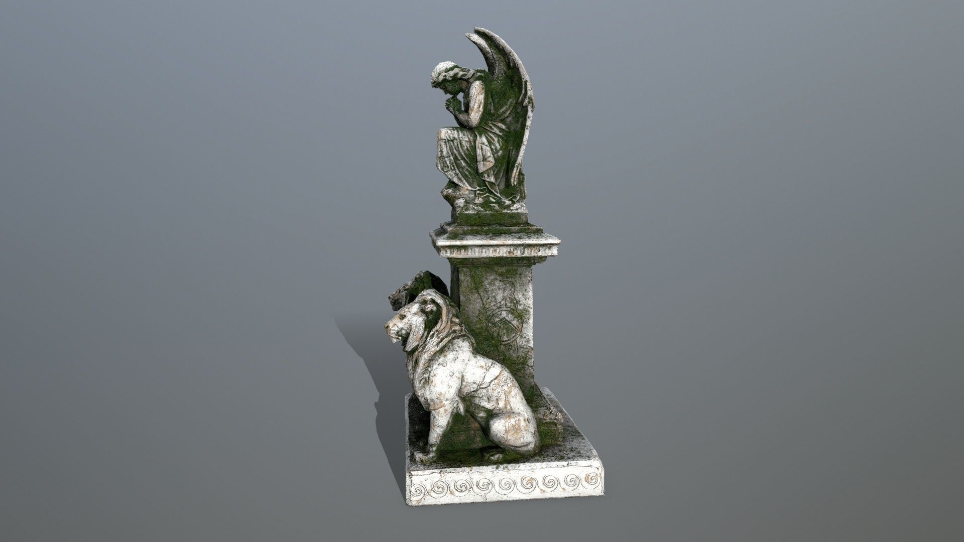 statue 4 lion Low-poly 3D model_7