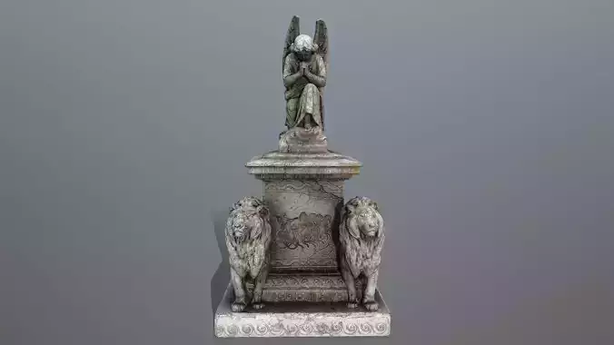 statue 4 with lions on top