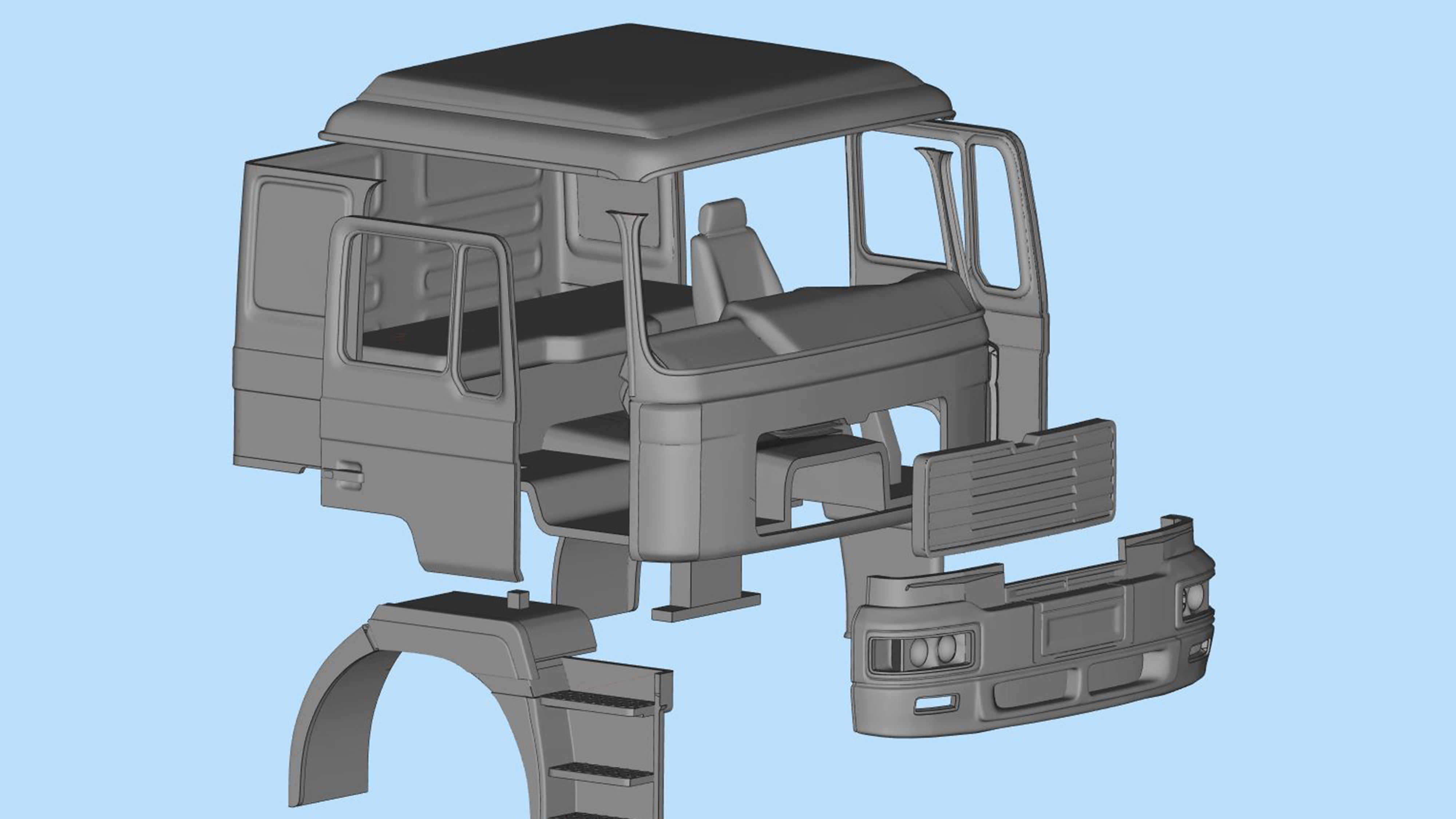 3d printable  Cab old truck F2000 for chassis  TRX6  3D print model_4