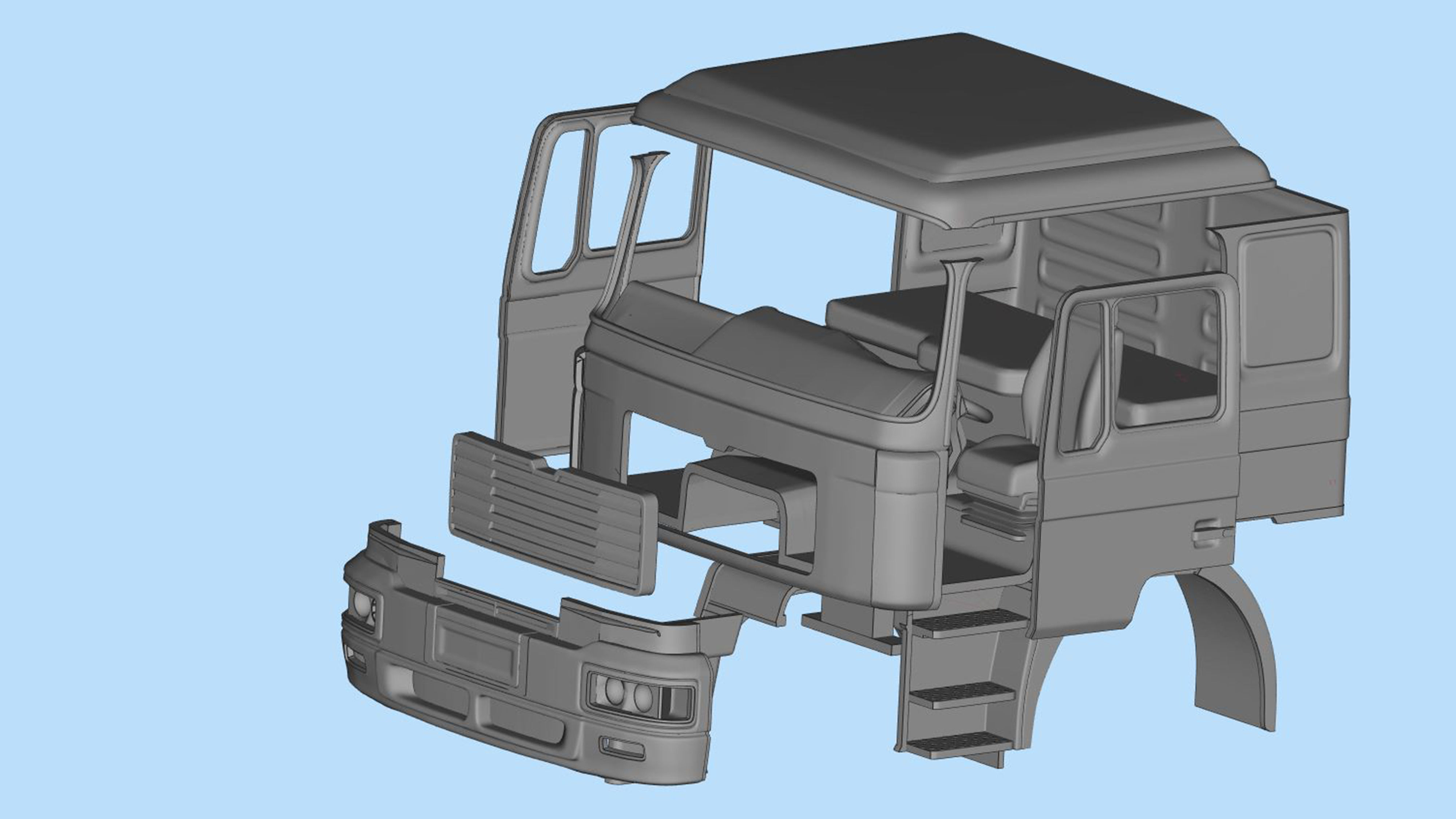 3d printable  Cab old truck F2000 for chassis  TRX6  3D print model_5