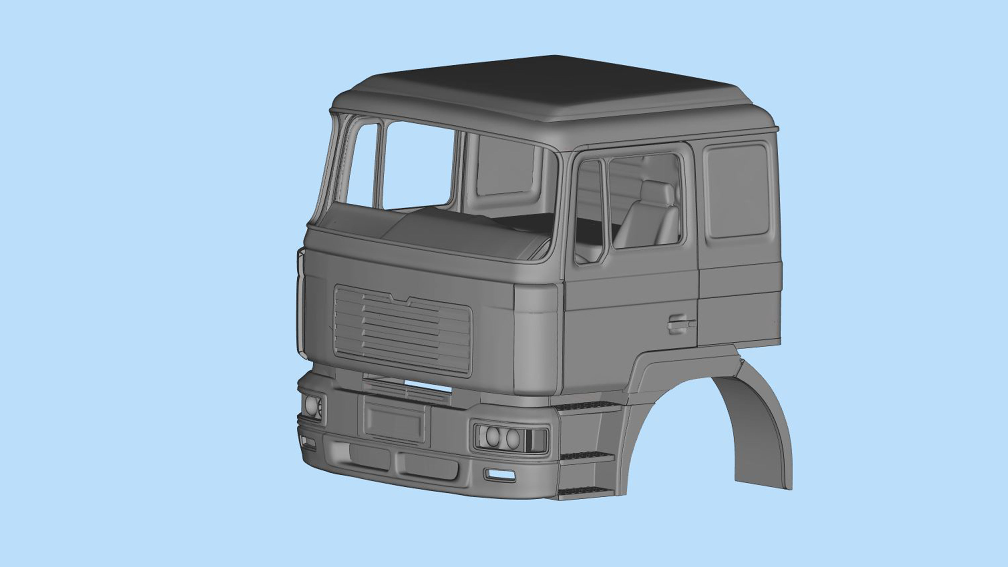 3d printable  Cab old truck F2000 for chassis  TRX6  3D print model_6