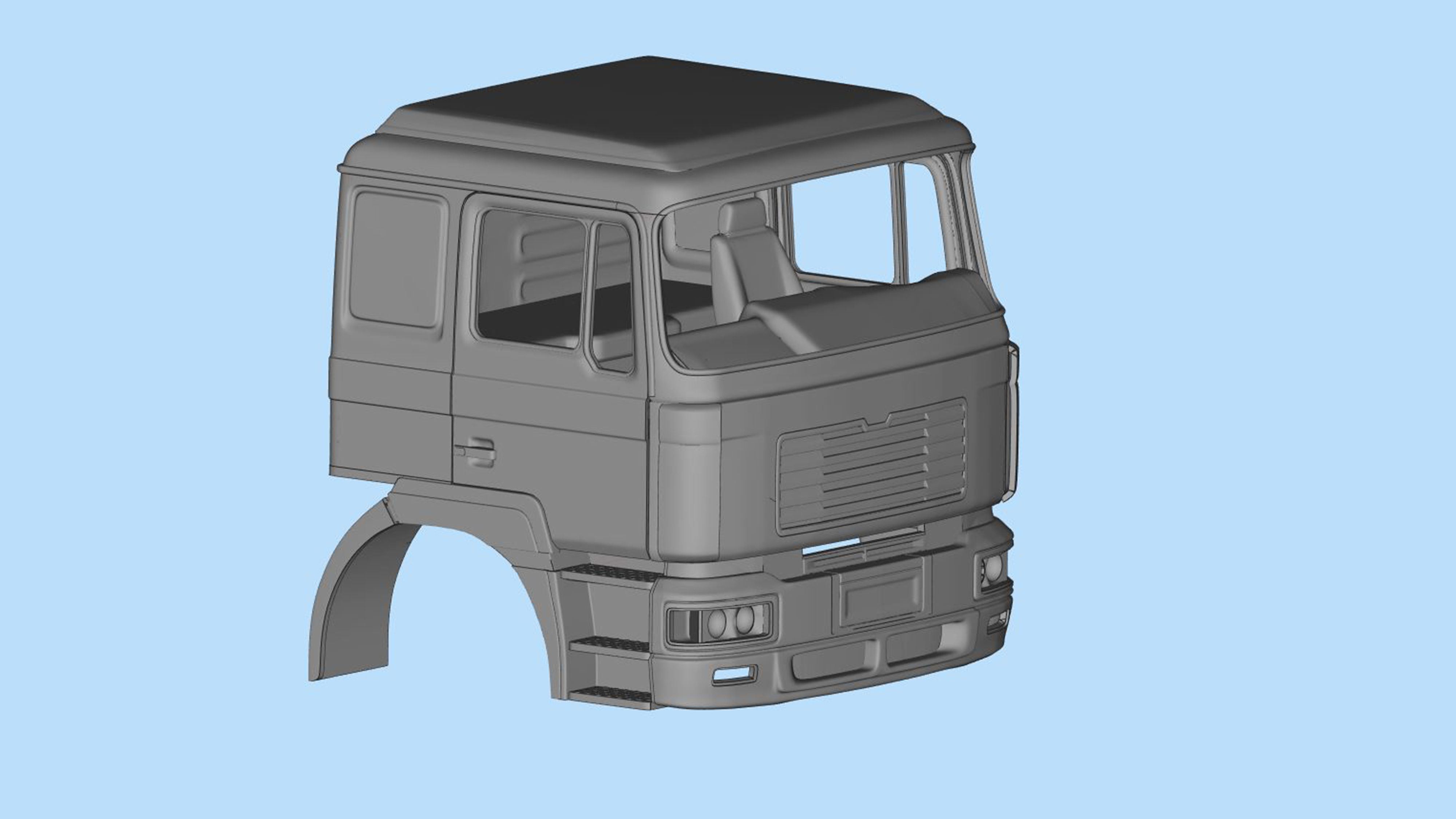 3d printable  Cab old truck F2000 for chassis  TRX6  3D print model_10