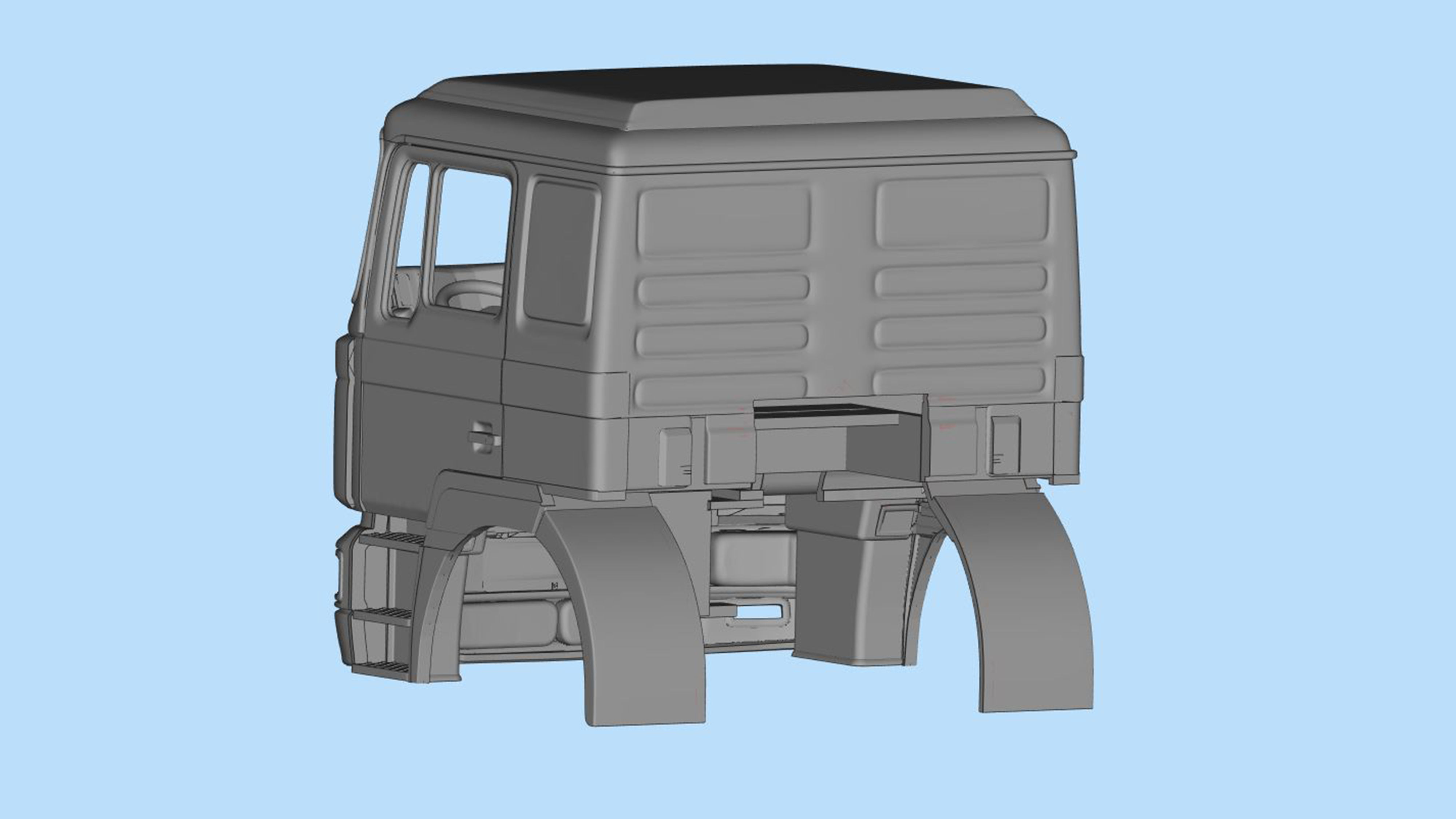 3d printable  Cab old truck F2000 for chassis  TRX6  3D print model_3