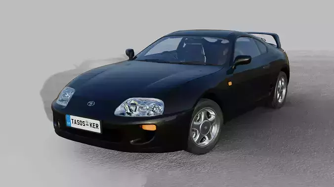 Toyota Supra Mk 4 1989 Interior Low-poly 3D model