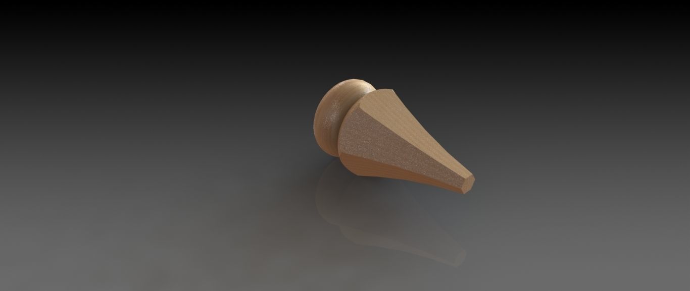 MODEL-8 wooden hook on wall 3D model_3