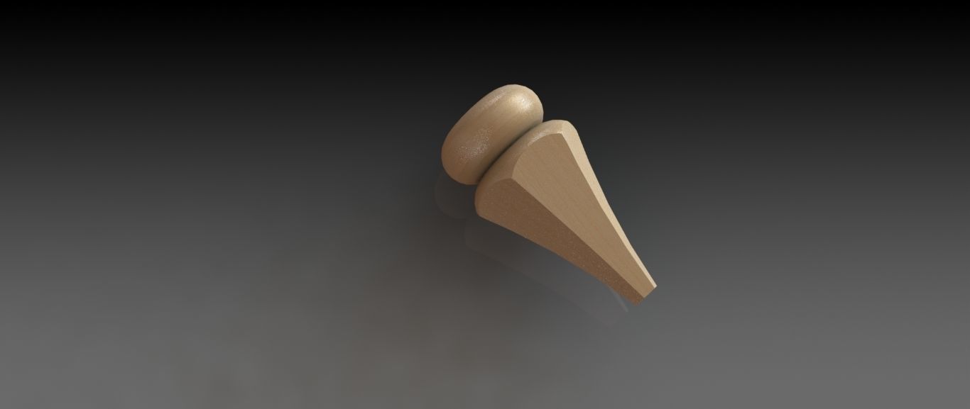 MODEL-8 wooden hook on wall 3D model_2