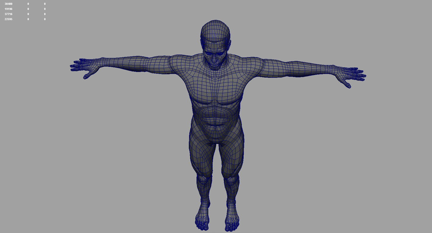 African American human body 3d model  3D model_1