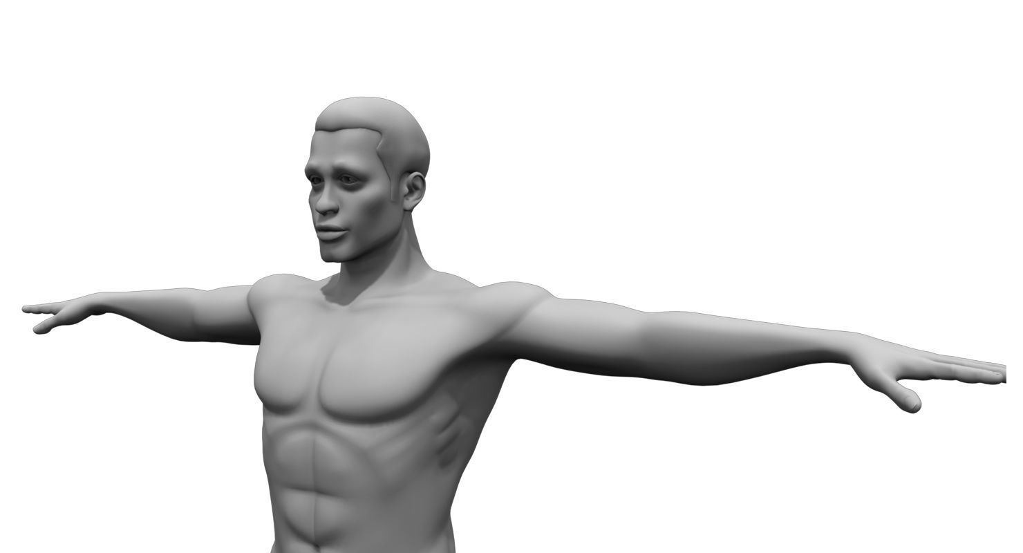 African American human body 3d model  3D model_3