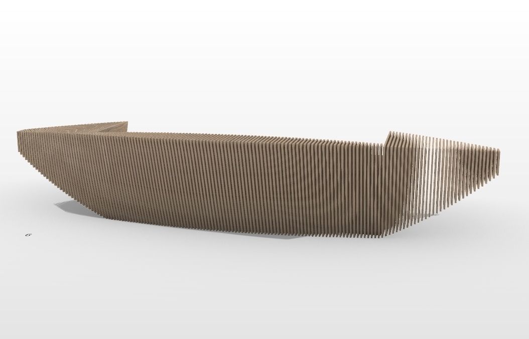 Parametric Reception Table Low-poly 3D model_1
