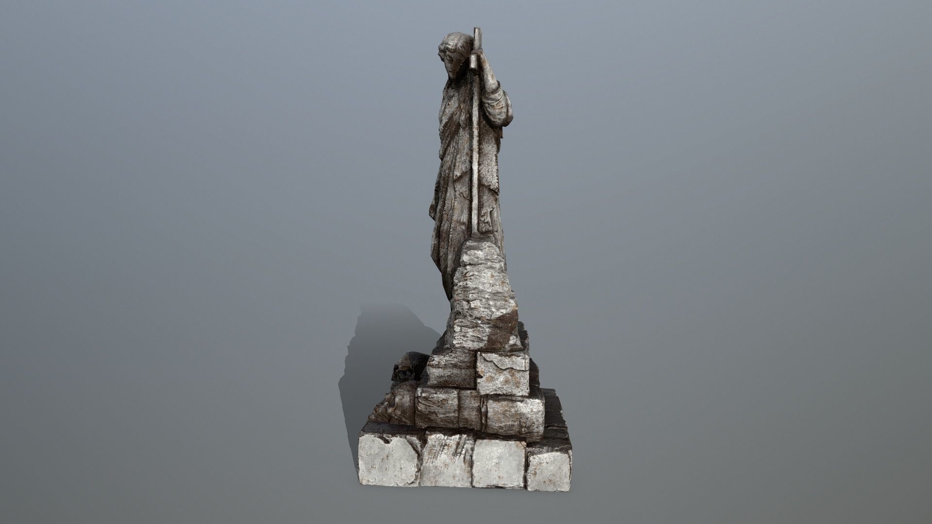 statue 5 Low-poly 3D model_6