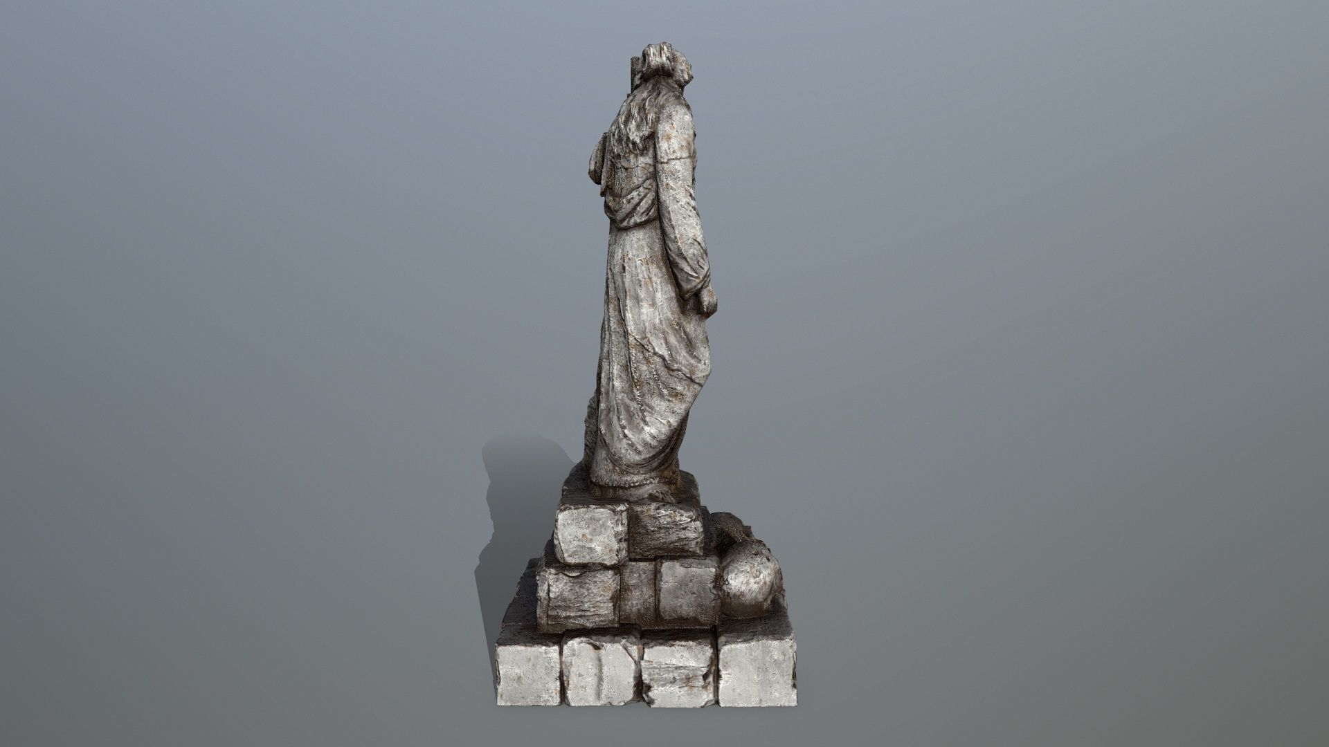 statue 5 Low-poly 3D model_2