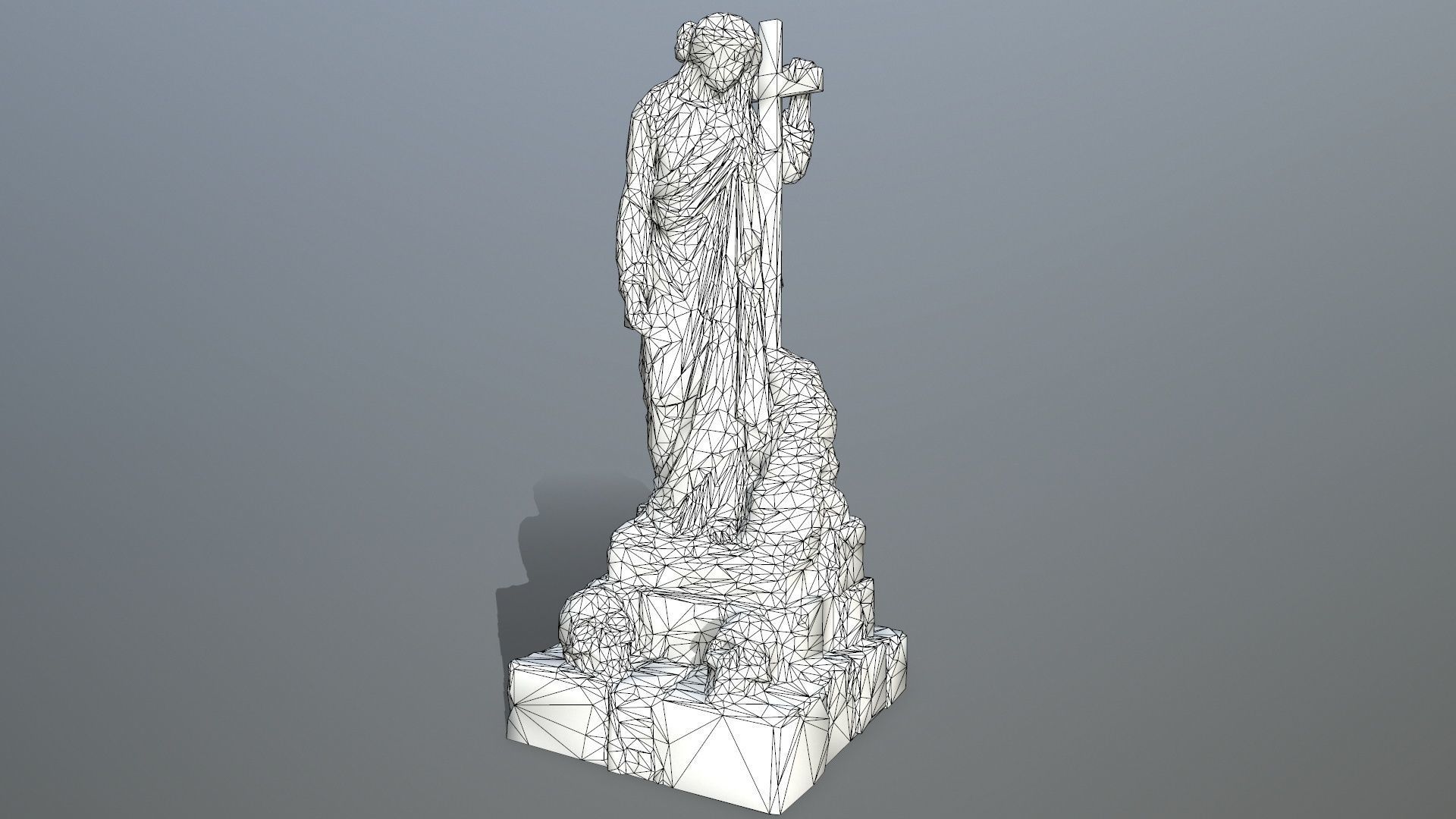 statue 5 Low-poly 3D model_14
