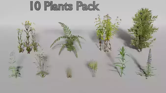 Plants Pack Low-poly 3D model