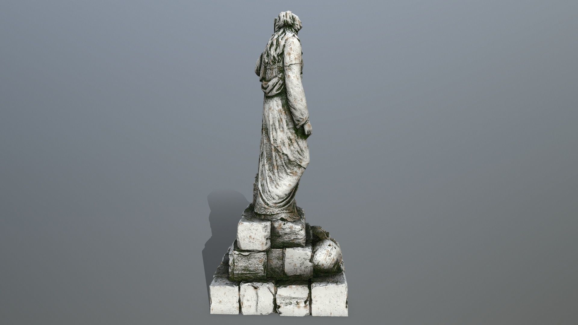 statue 5 Low-poly 3D model_2