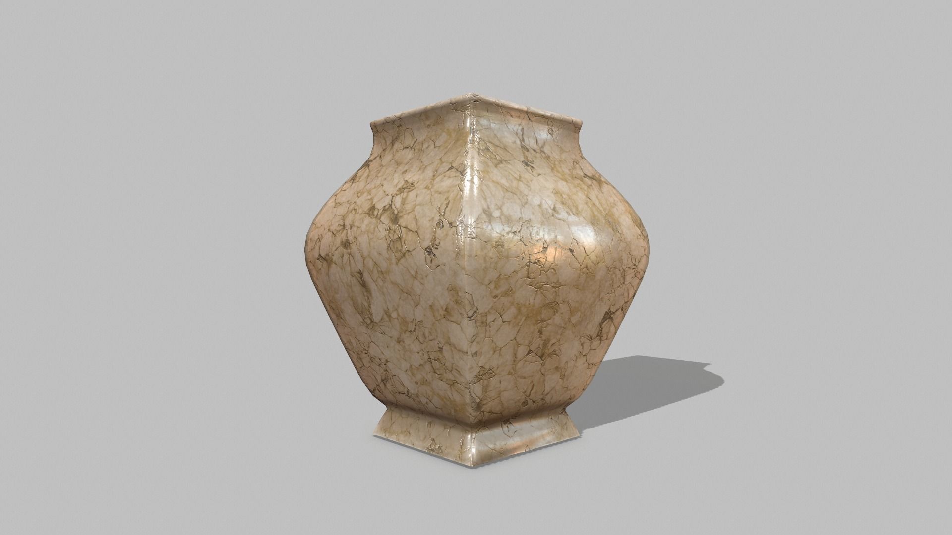 Table Set wooden chair Low-poly 3D model_6