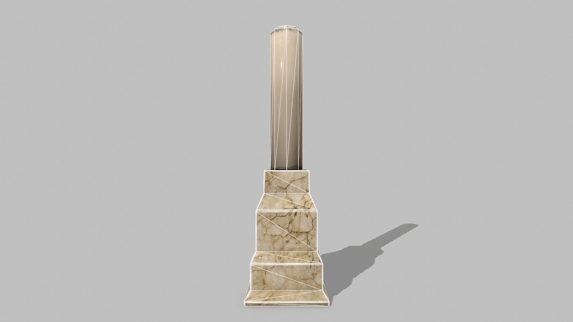 Table Set wooden chair Low-poly 3D model_2