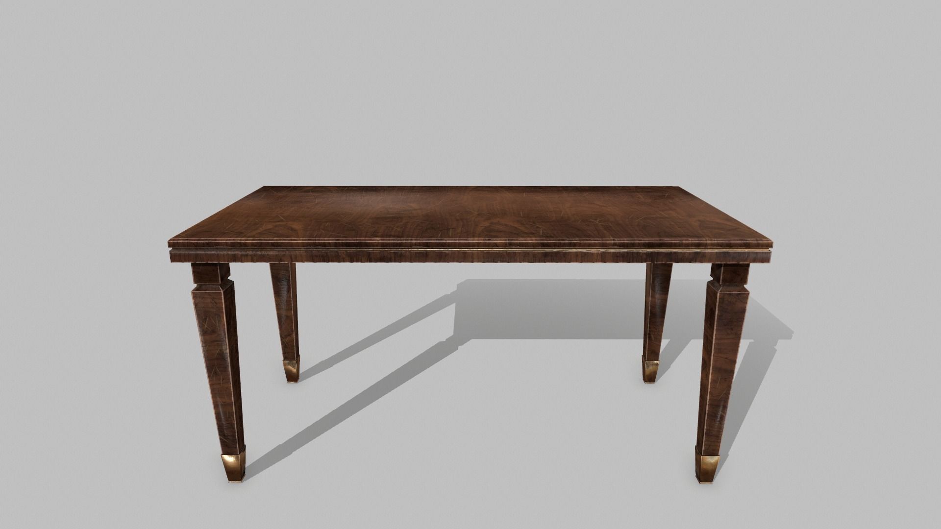 Table Set wooden chair Low-poly 3D model_13