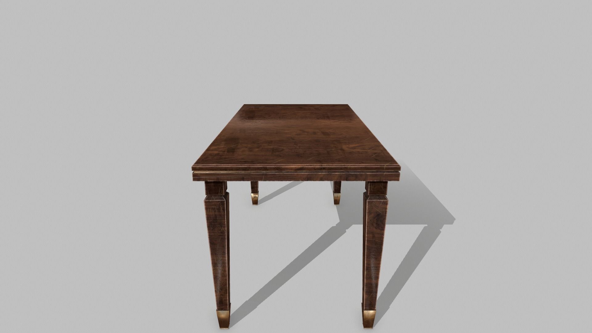 Table Set wooden chair Low-poly 3D model_12